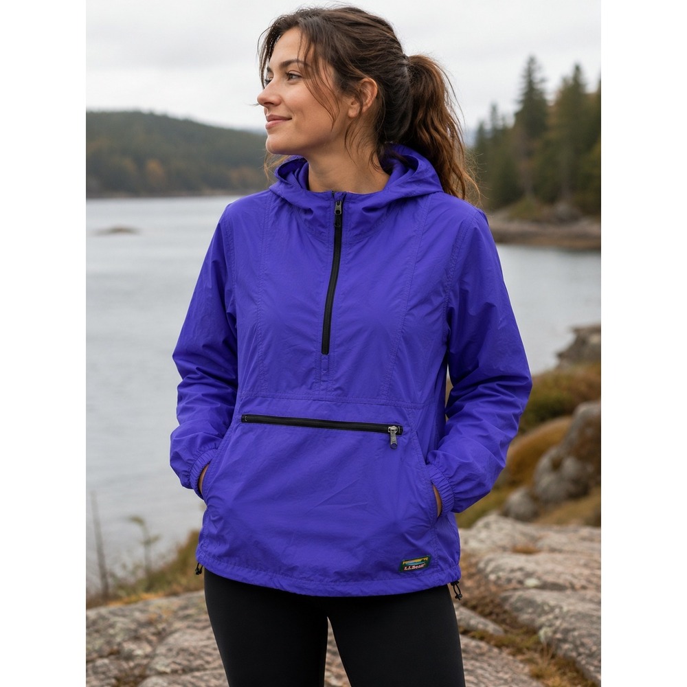 LL Bean Anorak Pullover Women XL Purple Vintage 90s Y2K Gorpcore